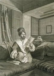 Said Mustapha Pasha Wounded at the Battle of Aboukir, from Volume II Costumes and Portraits of 